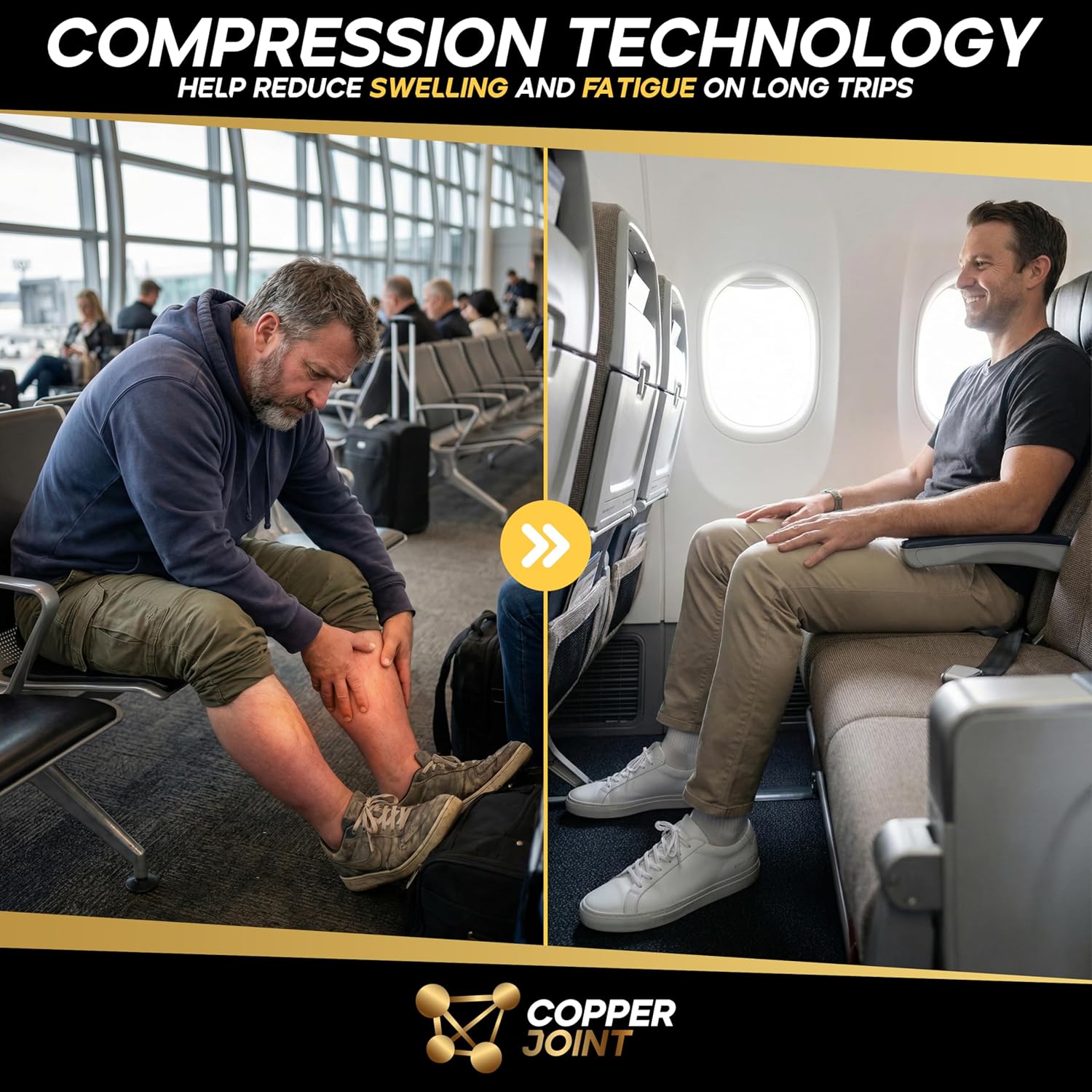 CopperJoint Copper Compression Socks for Women & Men 15-20 mmHg Wide Calf & Plus Size Knee High Support Socks for Travel Pregnancy Nurses Running Long Flights - Image 3