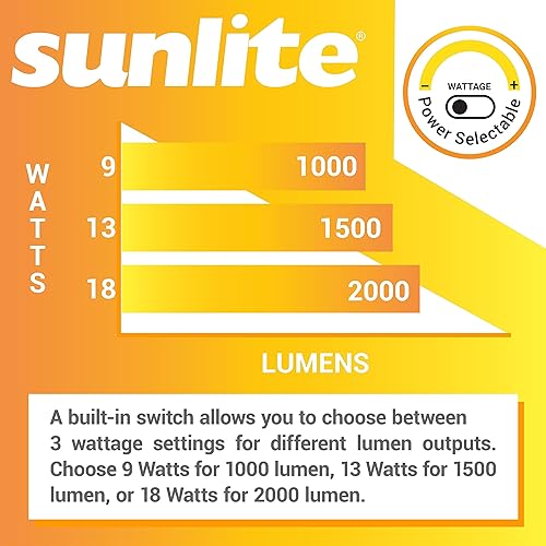 Miniatura 5 de Sunlite 87809 - Lámpara LED empotrada redonda de 6 pulgadas, potencia seleccionable 13 W19 W27 W, 3000 lúmenes, interruptor CCT 27K30K35K40K50K, 90
