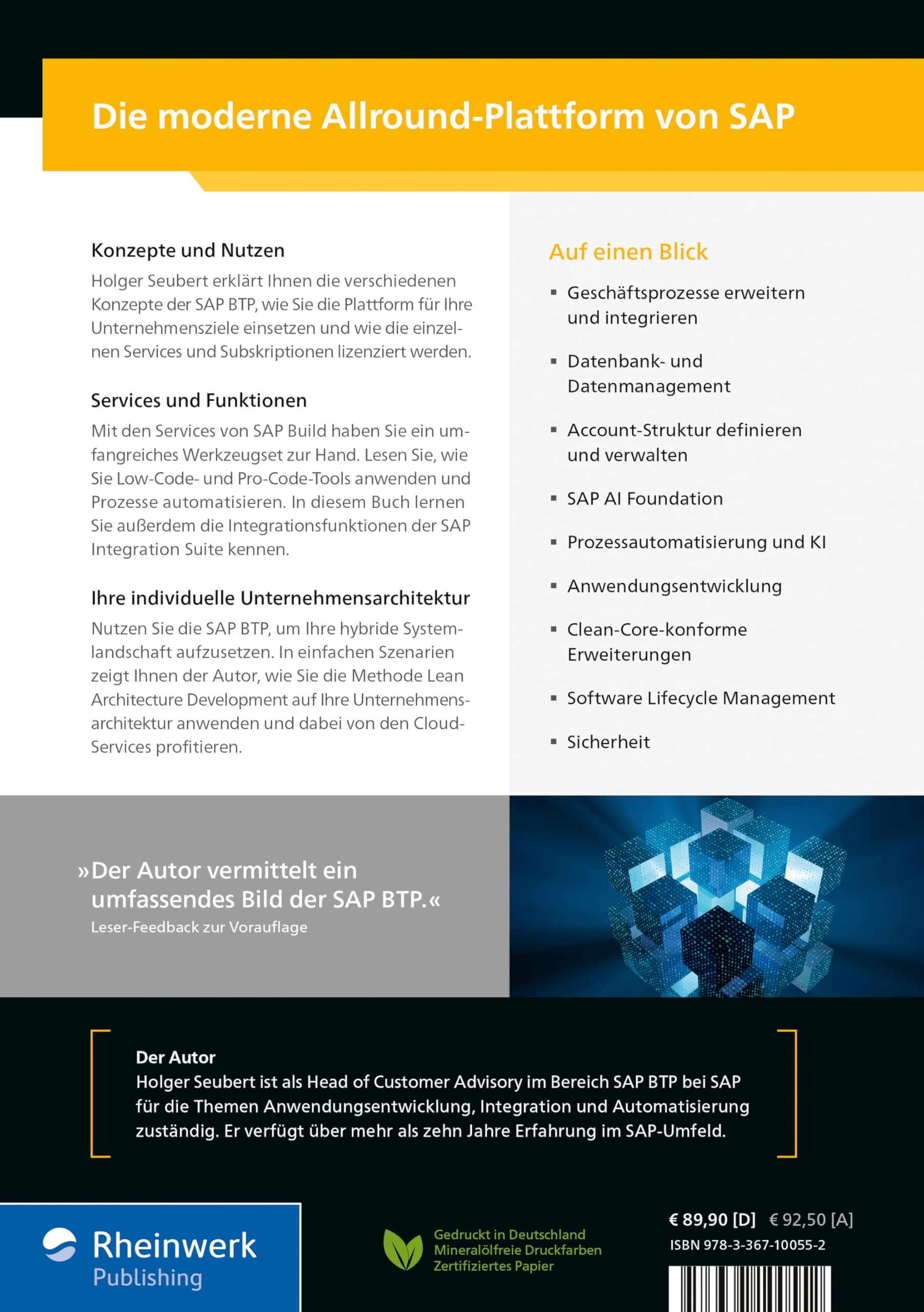 SAP Business Technology Platform: Alle Bereiche und Services der SAP BTP (vormals SAP Cloud Platform) (SAP PRESS)
