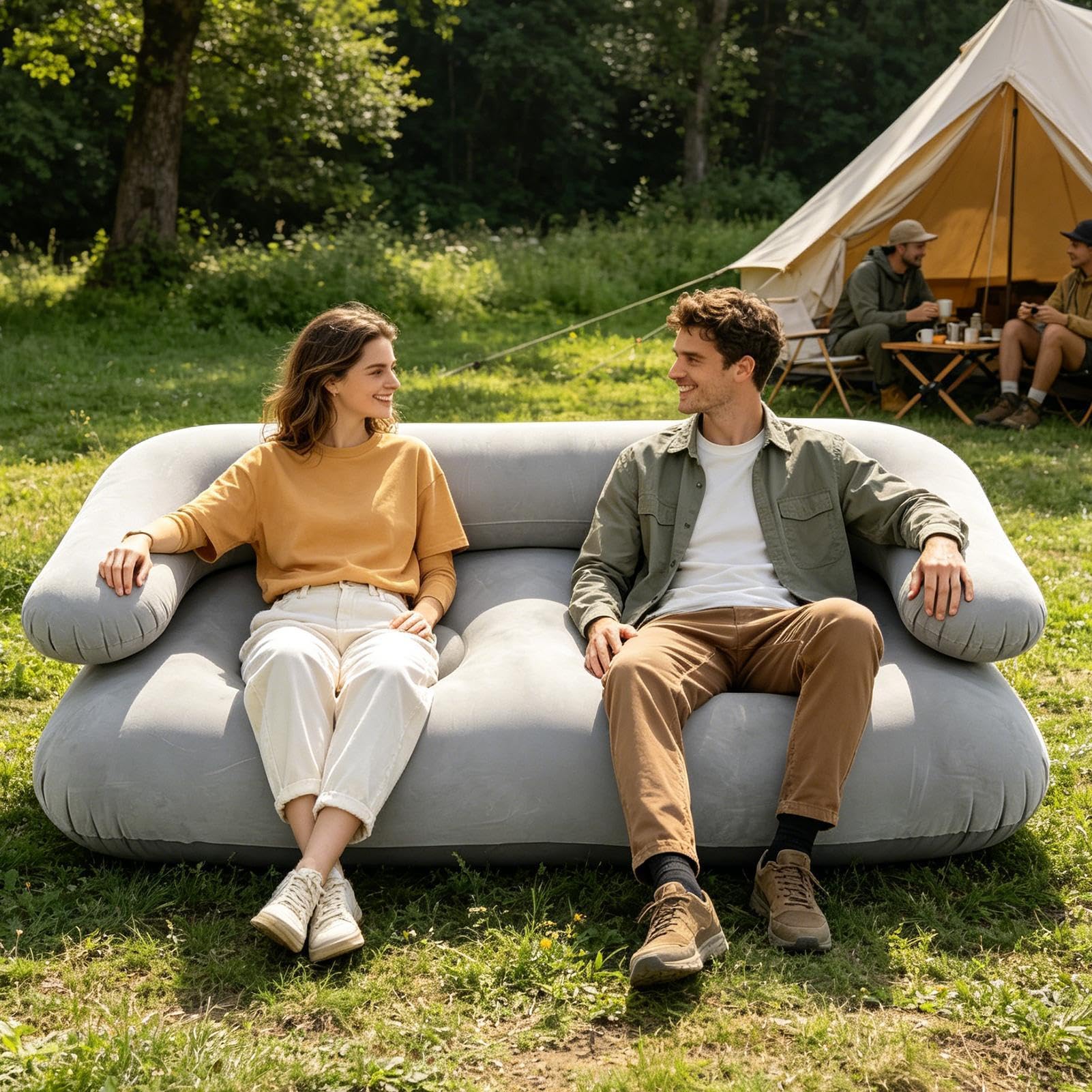 Aufblasbare 2-Sitzer Campingcouch Tragbarer, Wasserdichter 2-Personen
