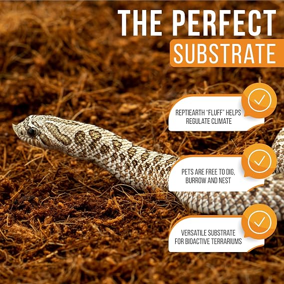 ReptiEarth Fine Coconut Fiber Substrate, Fluffy Small-Strand Reptile Substrate and Snake Bedding for Bioactive Terrarium Tanks, Organic Coco for Lizards, Frogs, Tarantulas (3 Pack Breeder Bundle)