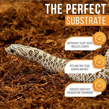 ReptiEarth Fine Coconut Fiber Substrate, Fluffy Small-Strand Reptile Substrate and Snake Bedding for Bioactive Terrarium Tanks, Organic Coco for Lizards, Frogs, Tarantulas (3 Pack Breeder Bundle)