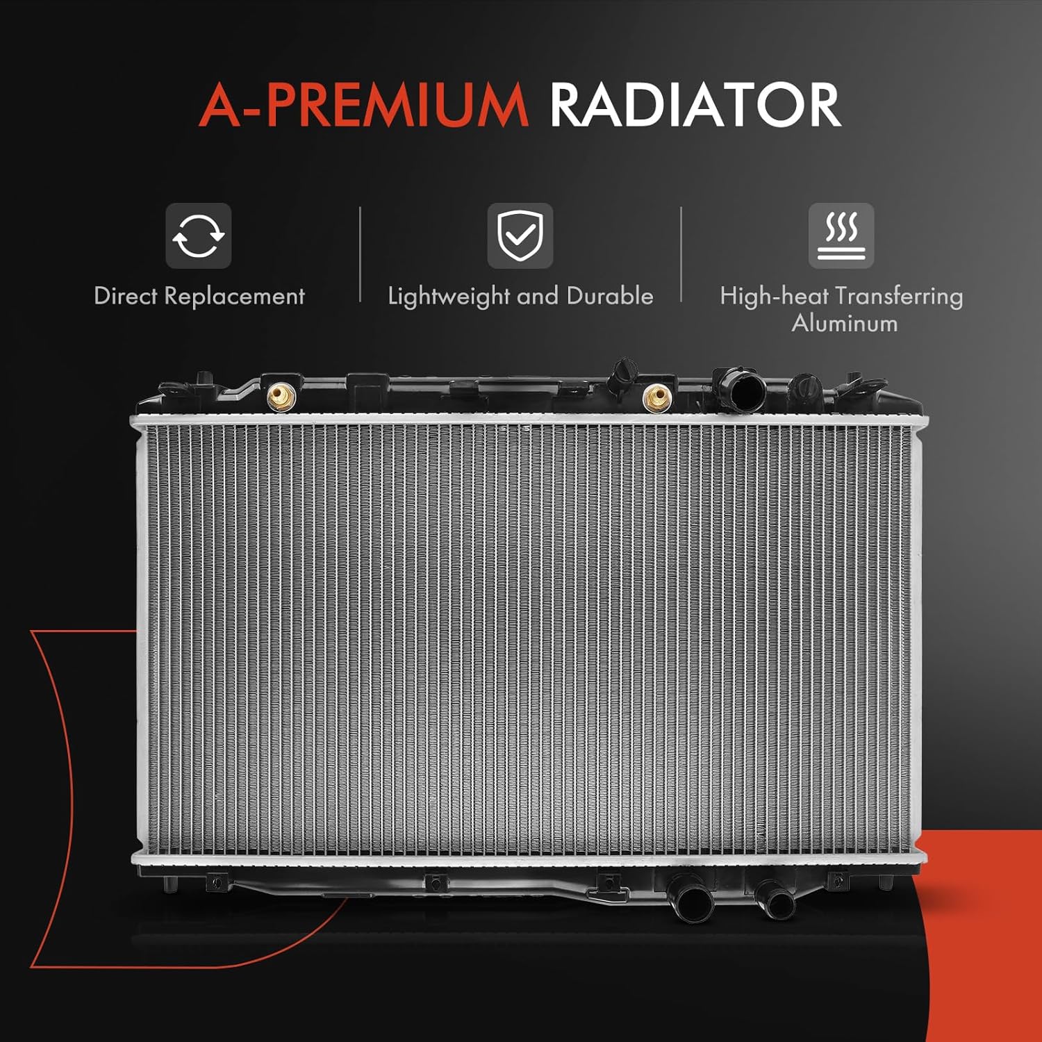 A-Premium Engine Coolant Radiator with Transmission Oil Cooler Compatible with Acura CSX 2006-2011 L4 2.0L & Honda Civic 2006-2011, Automatic Trans. Replace# 8012923, 19010RRH901