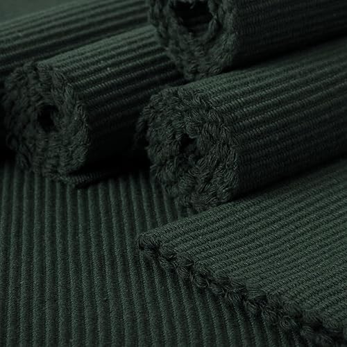 Miniatura 5 de Encasa Homes - Manteles individuales de comedor (juego de 6 piezas) hechos de algodón acanalado fino, tamaño perfecto, 19 x 13 pulgadas, colores y