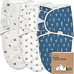 3-Pack Organic Baby Swaddle Sleep Sacks - Swaddles for Newborns, Infant 0-3 Months, Baby Girls, Boys, Soft & Snug Newborn Sleep Sack, Nursery Swaddling Blankets (Cosmo)