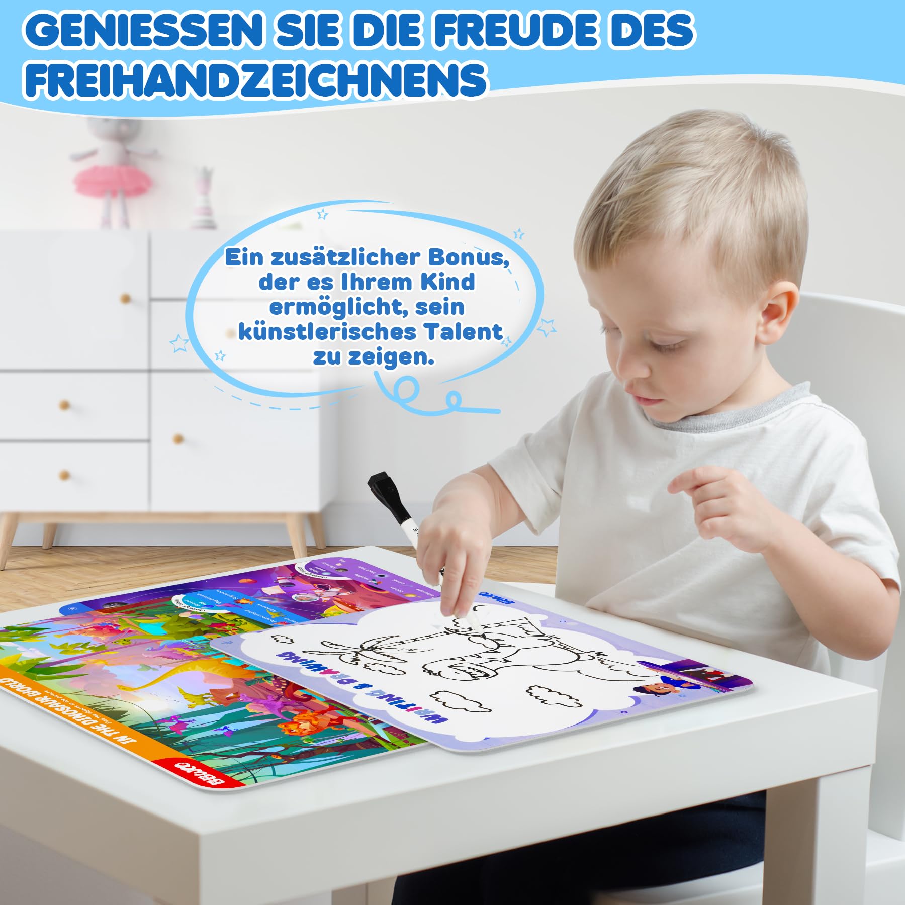 BBWOO Gry edukacyjne w języku niemieckim – szukaj i znajdź, prezenty i nauka przedszkolna dla dzieci w wieku 3-6 lat, zabawka edukacyjna Busy Book urodziny przedszkola, prezent dla dzieci
