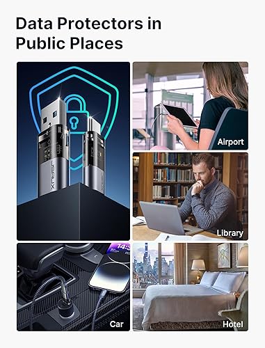 Miniatura 6 de JSAUX Bloqueador de datos USB y bloqueador de datos USB C (paquete de 4), bloqueador de datos USB-A transparente a USB-A y USB-C a USB-C solo para