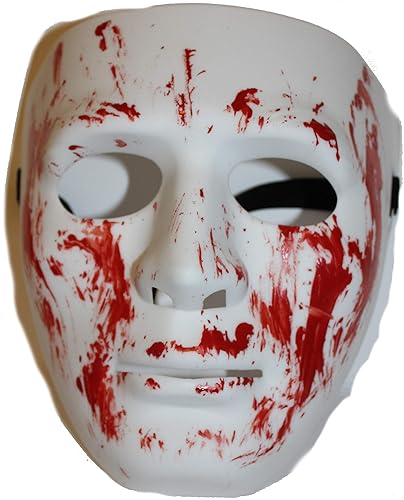 Miniatura 2 de Máscara sangrienta de plástico resistente de cara completa, disfraz de purga, para baile de hip hop, color blanco ópera
