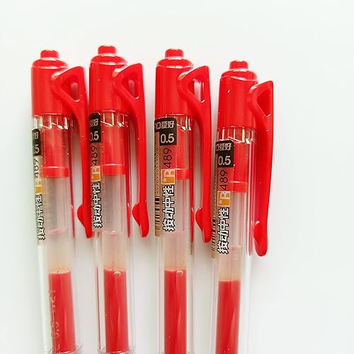 Miniatura 5 de Sencoo Paquete de 10 bolígrafos de gel rojos, retráctiles, punta fina, bolígrafo de escritura para oficina, escuela, estudiantes, regalo