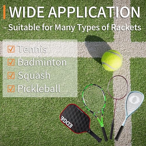 Miniatura 5 de Tennis Racket Grip Tape, Precut Anti Slip Tennis Grip Tape, Super Absorbent Dry Feel Tennis Grips Overgrip for Tennis, Pickleball Negro