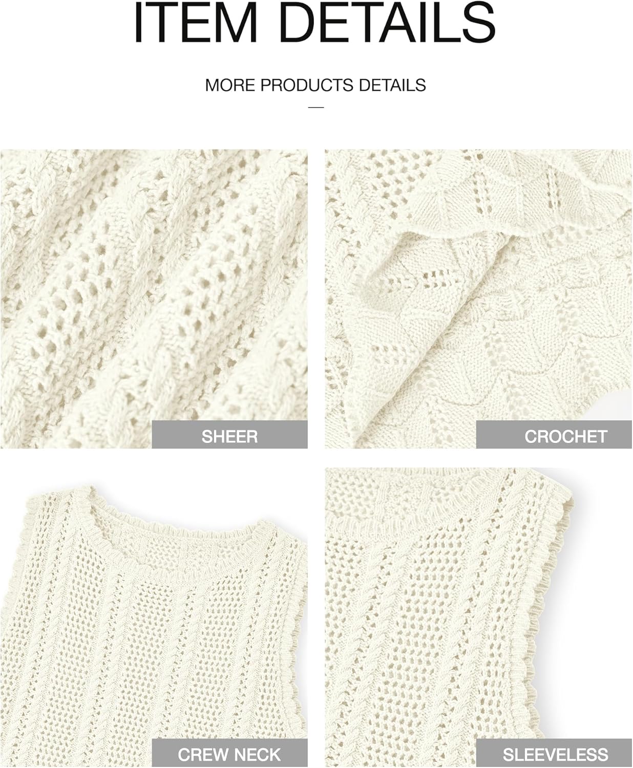 KIRUNDO Beach Vacation Clothes for Women Spring Summer Crochet Sweater Vest Tank Tops Cover Ups Resort Cruise Outfits 2026 - Image 4