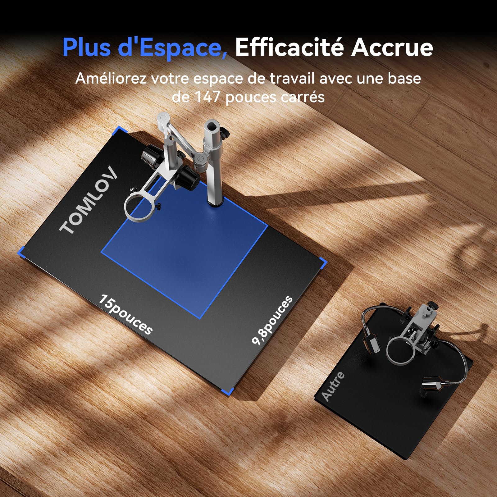 TOMLOV TM4K-AF Max Microscope Numérique Autofocus 4K 2000X HDMI 10,1" IPS Bras Rotatif 360 52MP Caméra pour Soudure