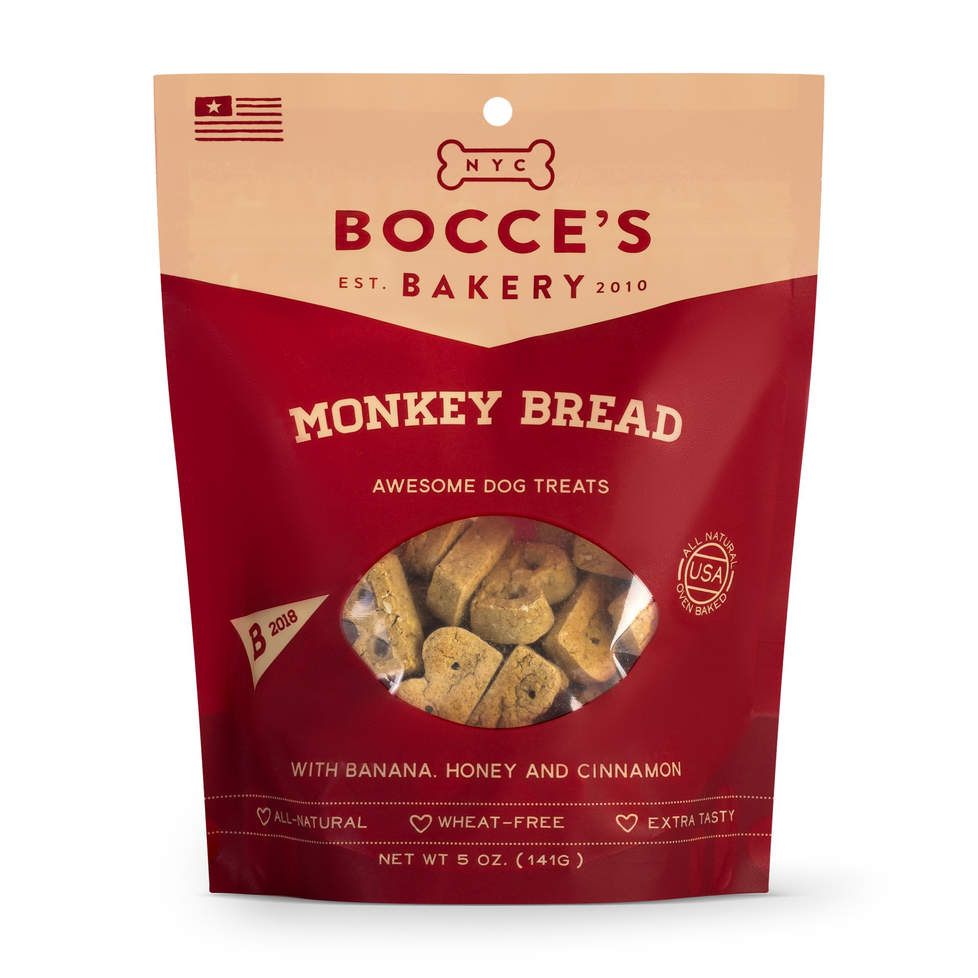 Bocce's BakeryAll-Natural, Seasonal, Fall, Game Day Dog Treats, Wheat-Free, Limited-Ingredient Biscuits Inspired by Autumn, 5 oz (Buffalo Wings, Pumpkin Cheesecake, Monkey Bread)