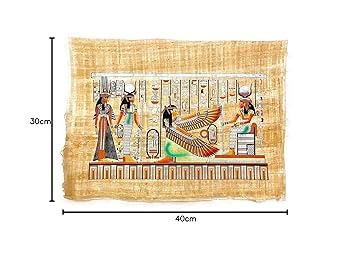 Amazon | 3シート エジプトのパピルス絵画 オリジナル ハンド