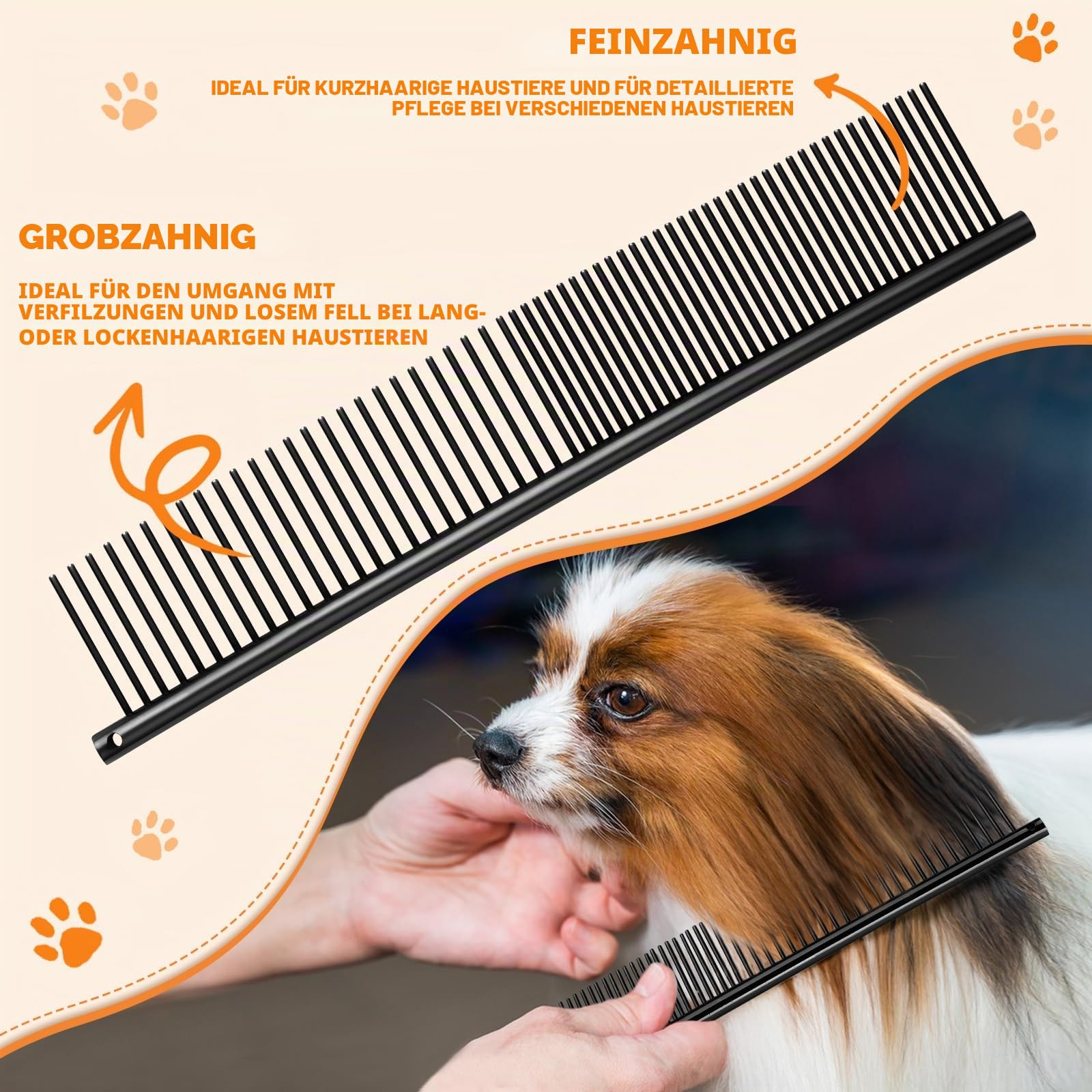Moontay 7 Zoll Fellschere Hundeschere professionelles Hundepflege-Scherenset Hundeschere Tierpflege-Schere mit Gebogene/Gerade/Chunker/Ausdünnungsschere Schwarz