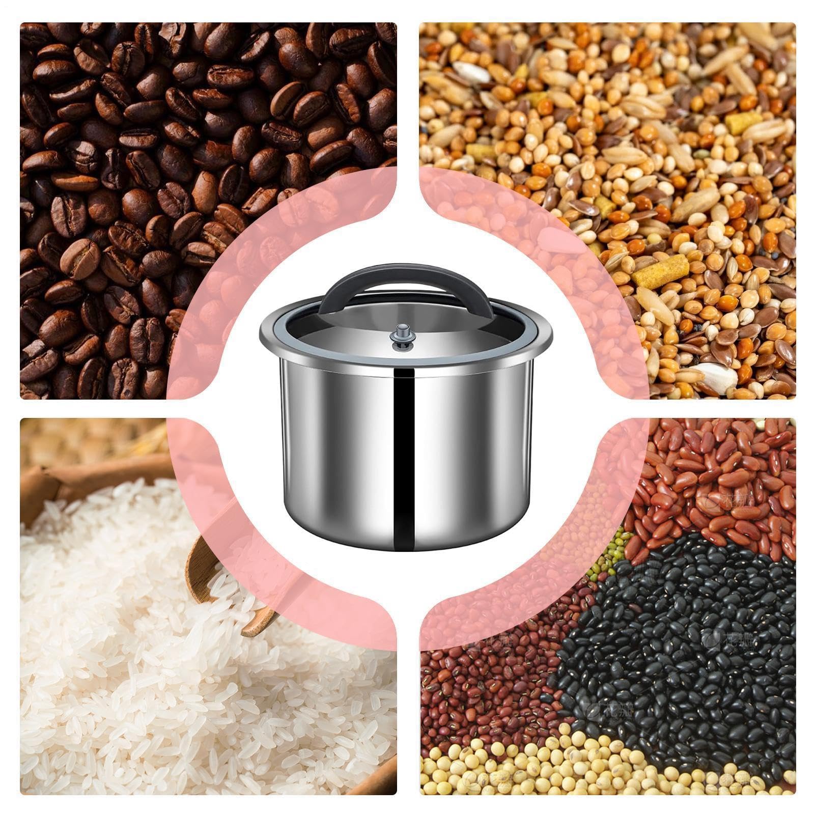 Contenitore per riso Secchiello ermetico alimentare in acciaio inossidabile | Contenitore sottovuoto farina Per casa, appartamento, fattoria, sala da pranzo, ristorante e dispensa