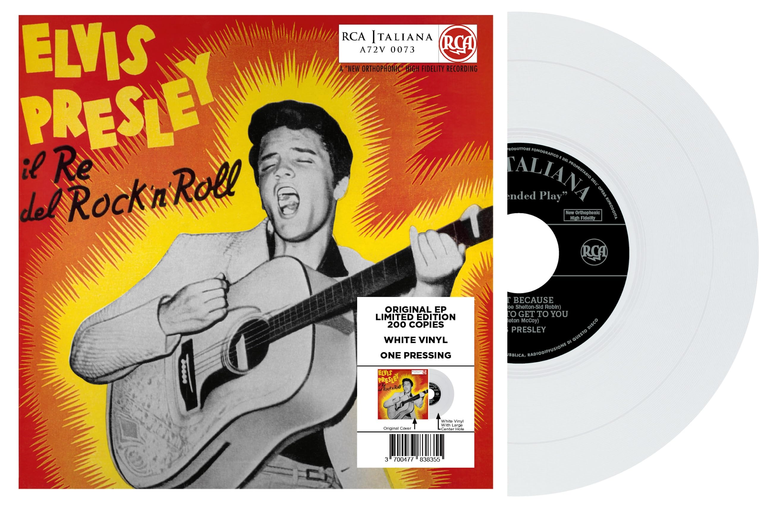 PRESLEY, Elvis - Il Re Del Rock 'N' Roll (reissue) - WHITE VINYL 7""