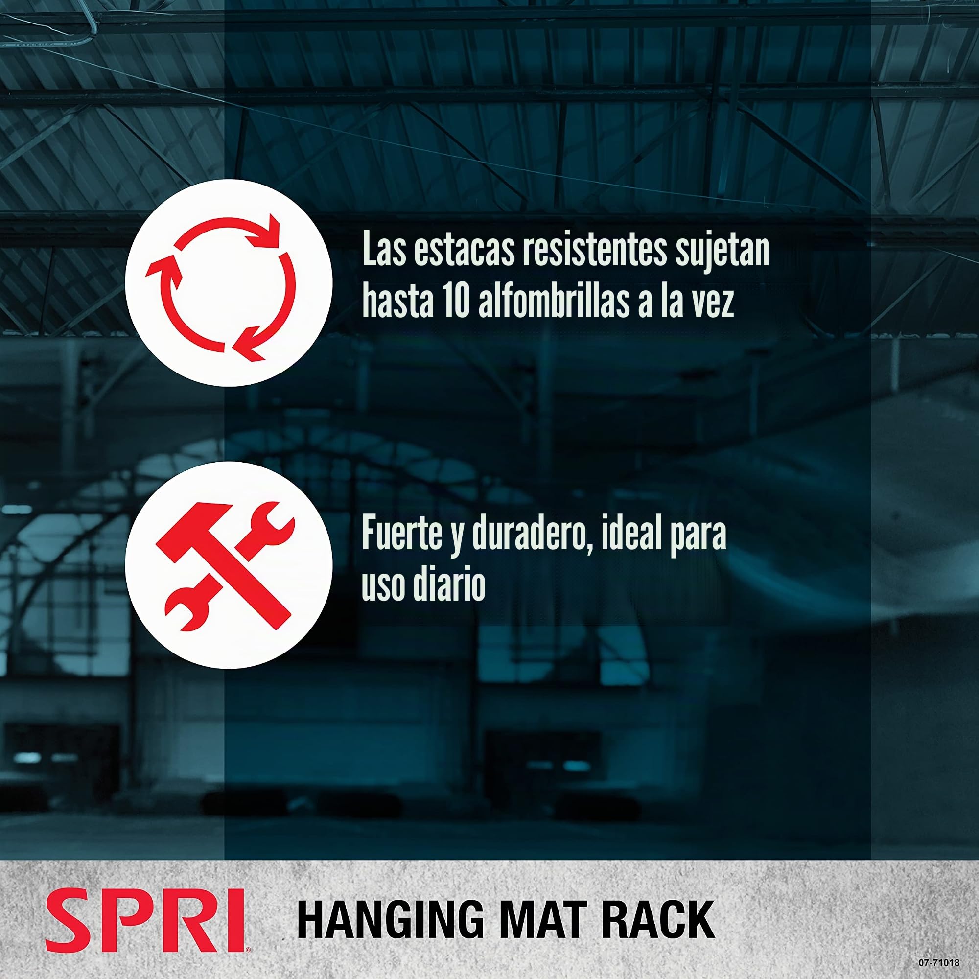 SPRI Hanging Exercise Mat, Fitness & Yoga Mat for Group Fitness Classes, Commercial Grade Quality with Reinforced Holes
