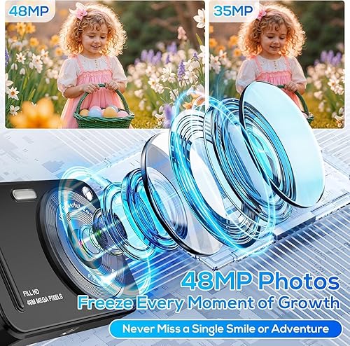 Miniatura 2 de Cámara digital para niños, cámaras digitales de 48 MP FHD 1080P para apuntar y disparar con zoom de 16X, cámaras portátiles compactas