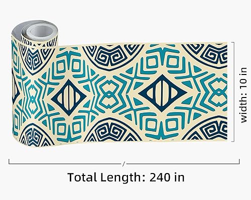 Vista 233 de FLFK Calcomanías de pared para despegar y pegar, para habitación de los niños, calcomanías de peces bajo el mar, 4 x 240 pulgadas (azul)