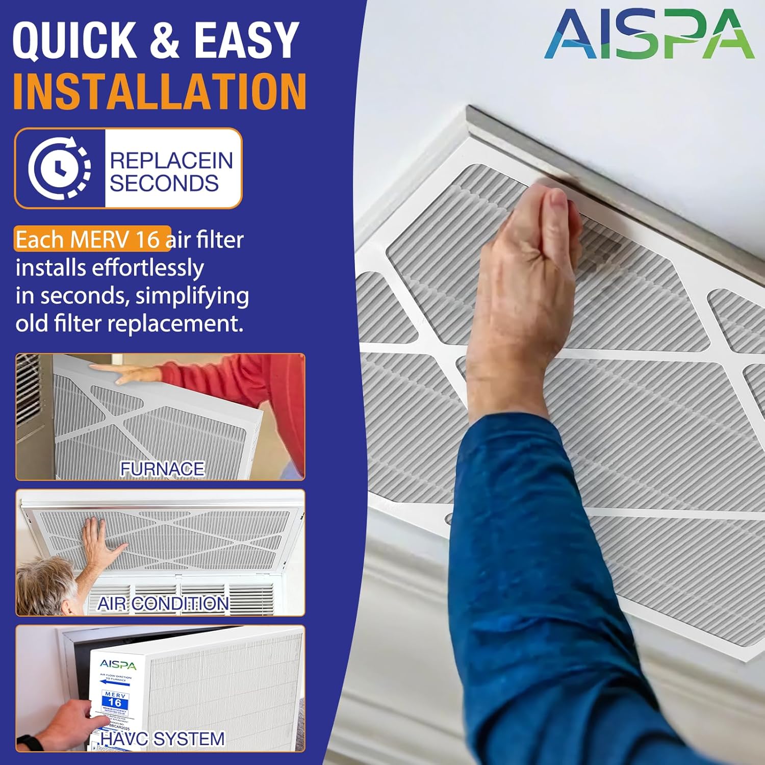 MERV 16 Furnace Filter 16x25x3.5, Compatible with Bryant/Carrier Infinity Air Purifier, Replacement for GAPCCCAR1625, HVAC Air Filter for Home, 1 Pack