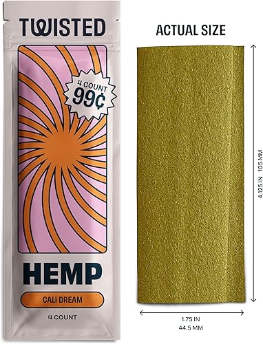Miniatura 9 de Twisted Hemp Wraps - Expositor de papel de liar para cigarrillos naturales, 4 envolturas por manga, paquete de 15, 60 envolturas en total (plátano