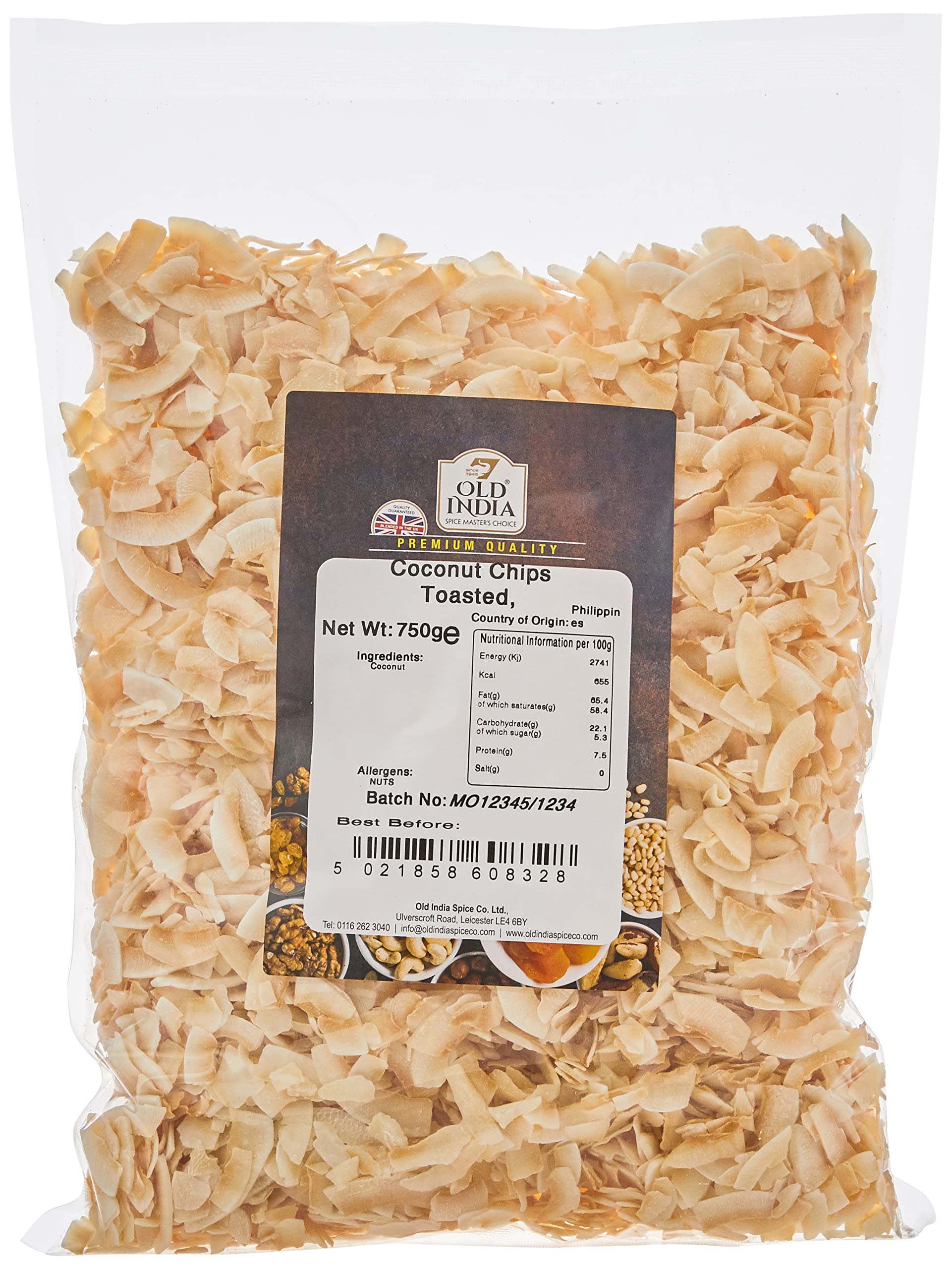 Old India Coconut Chips Toasted 750g