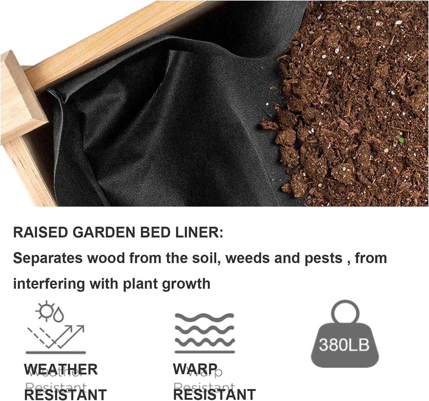 4FT Raised Garden Bed Elevated Wood Planter Box Stand for Backyard, Patio Planters Boxes Kit Flower Plant Grow Box Herb Garden Elevated Garden Bed Outdoor Indoor Patio Greenhouse