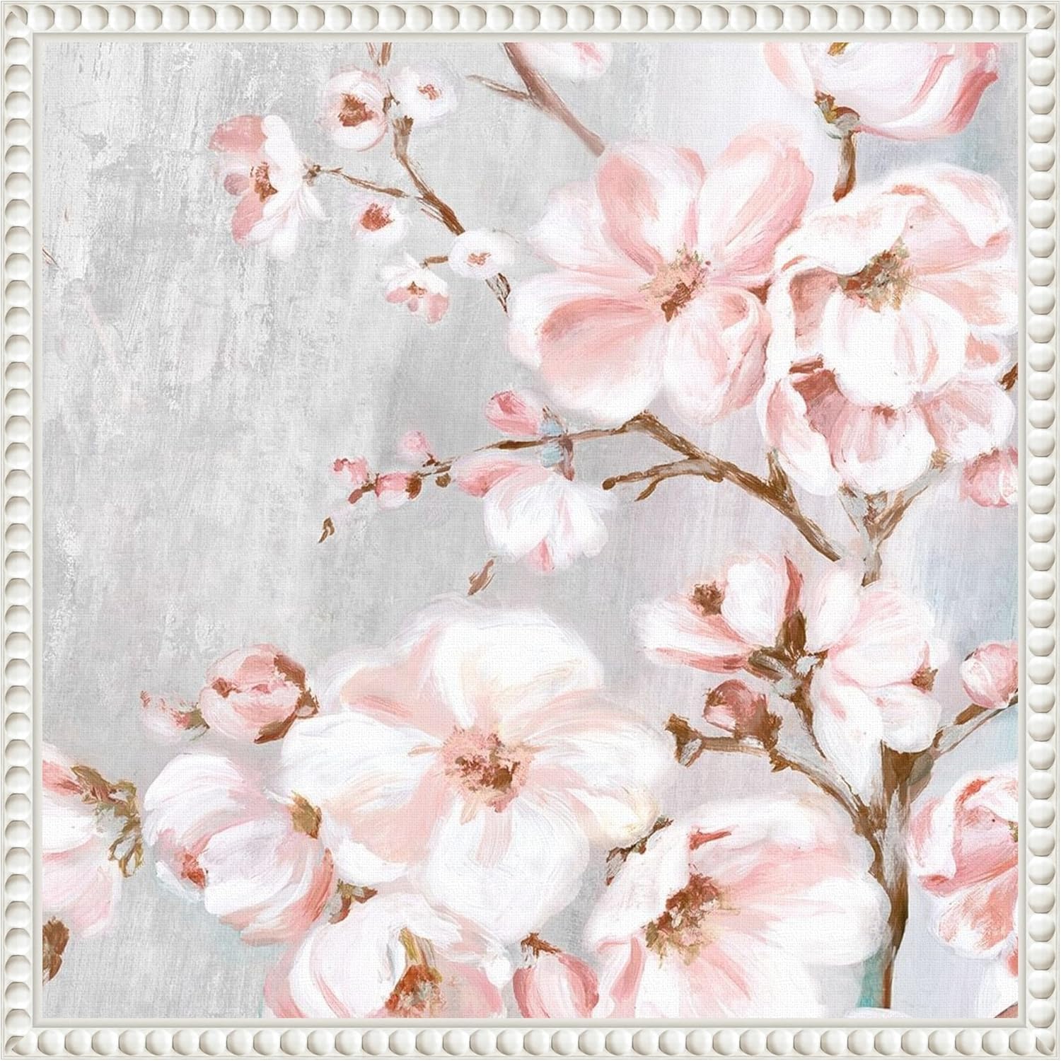 Amanti Art Framed Canvas Wall Art 16×16 Spring Cherry Blossoms II by Eva Watts, …