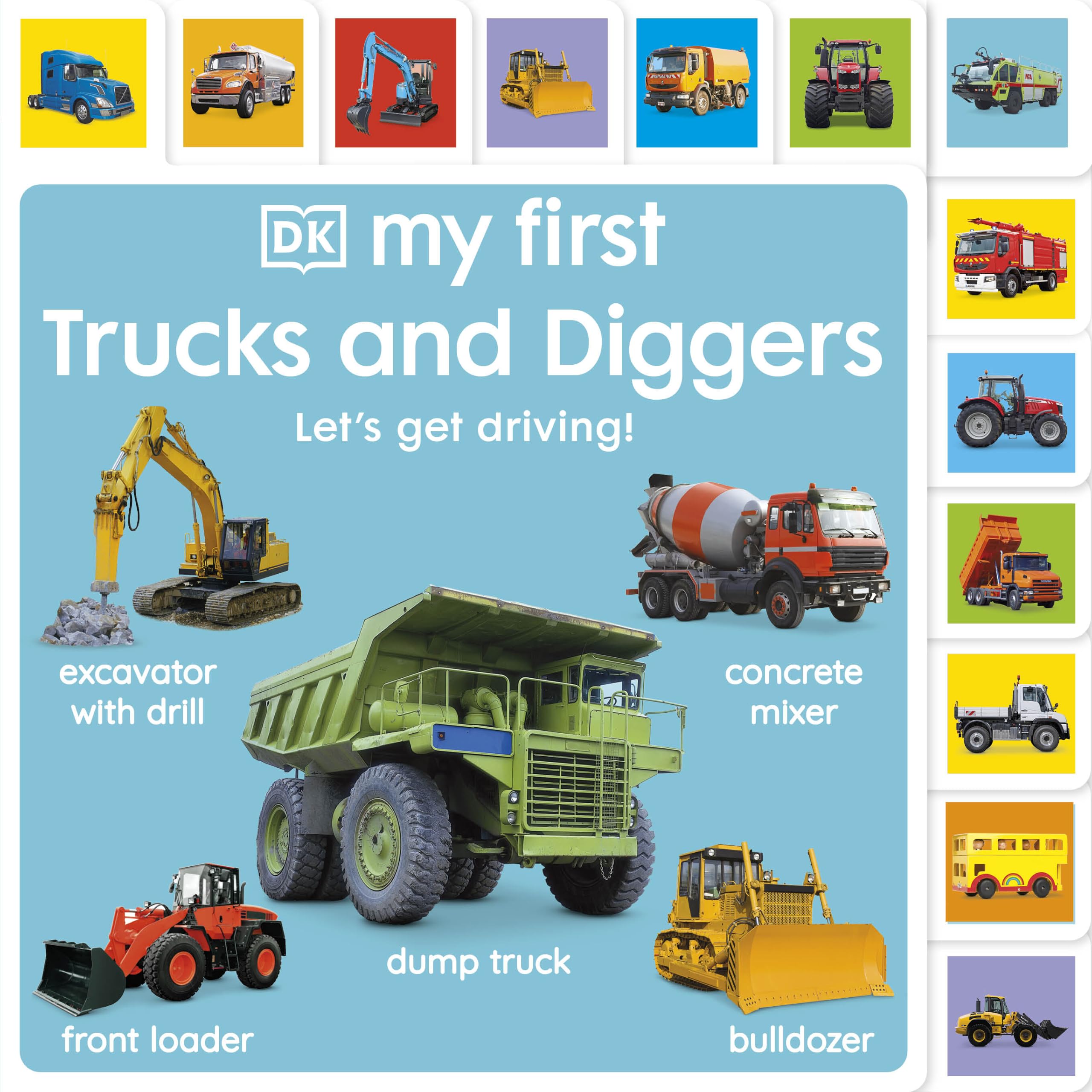 DK Let's Get Driving Board book - Trucks & Diggers - Early Learning