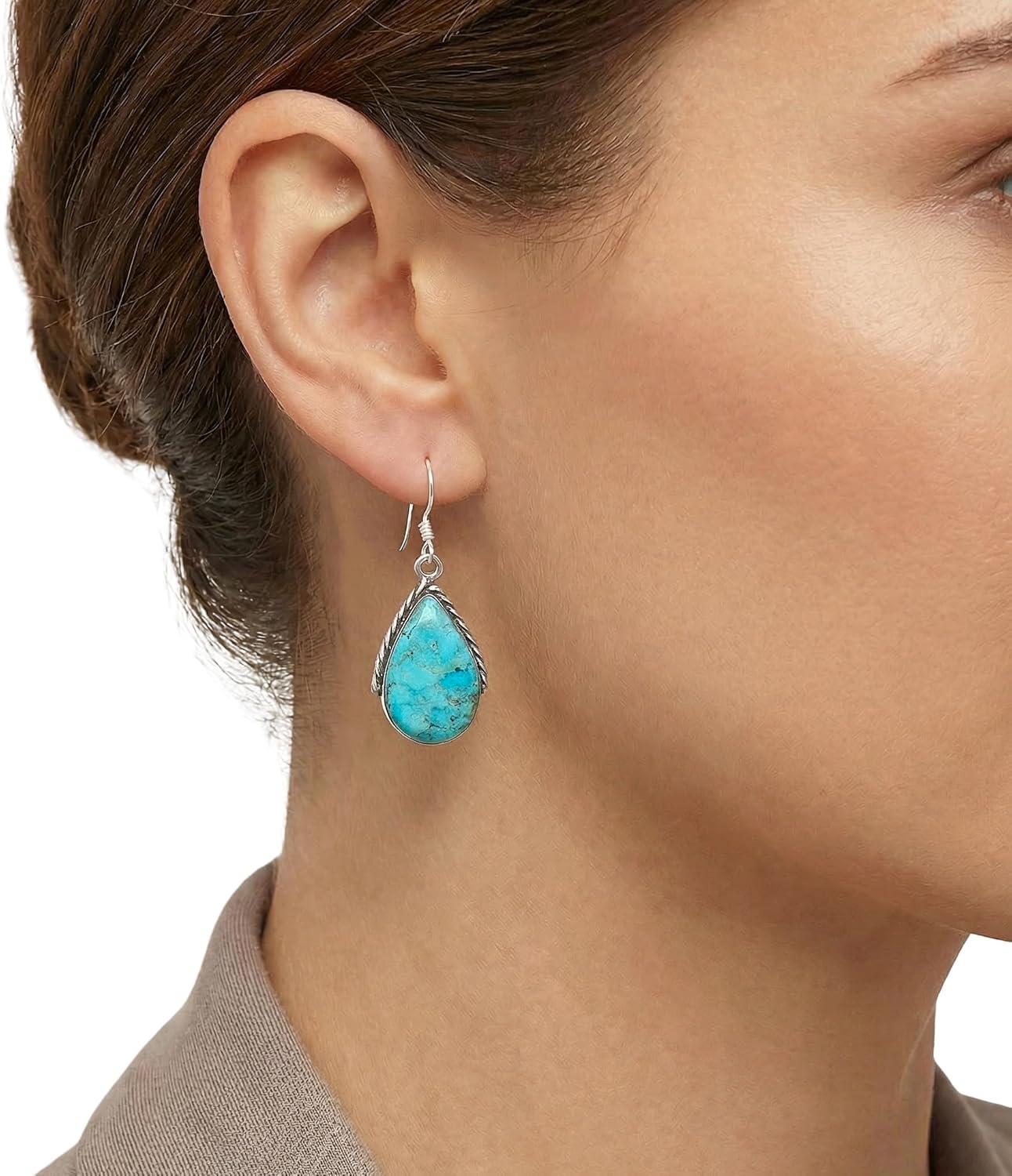 Turquoise Earrings 925 Sterling Silver & Genuine Gemstones