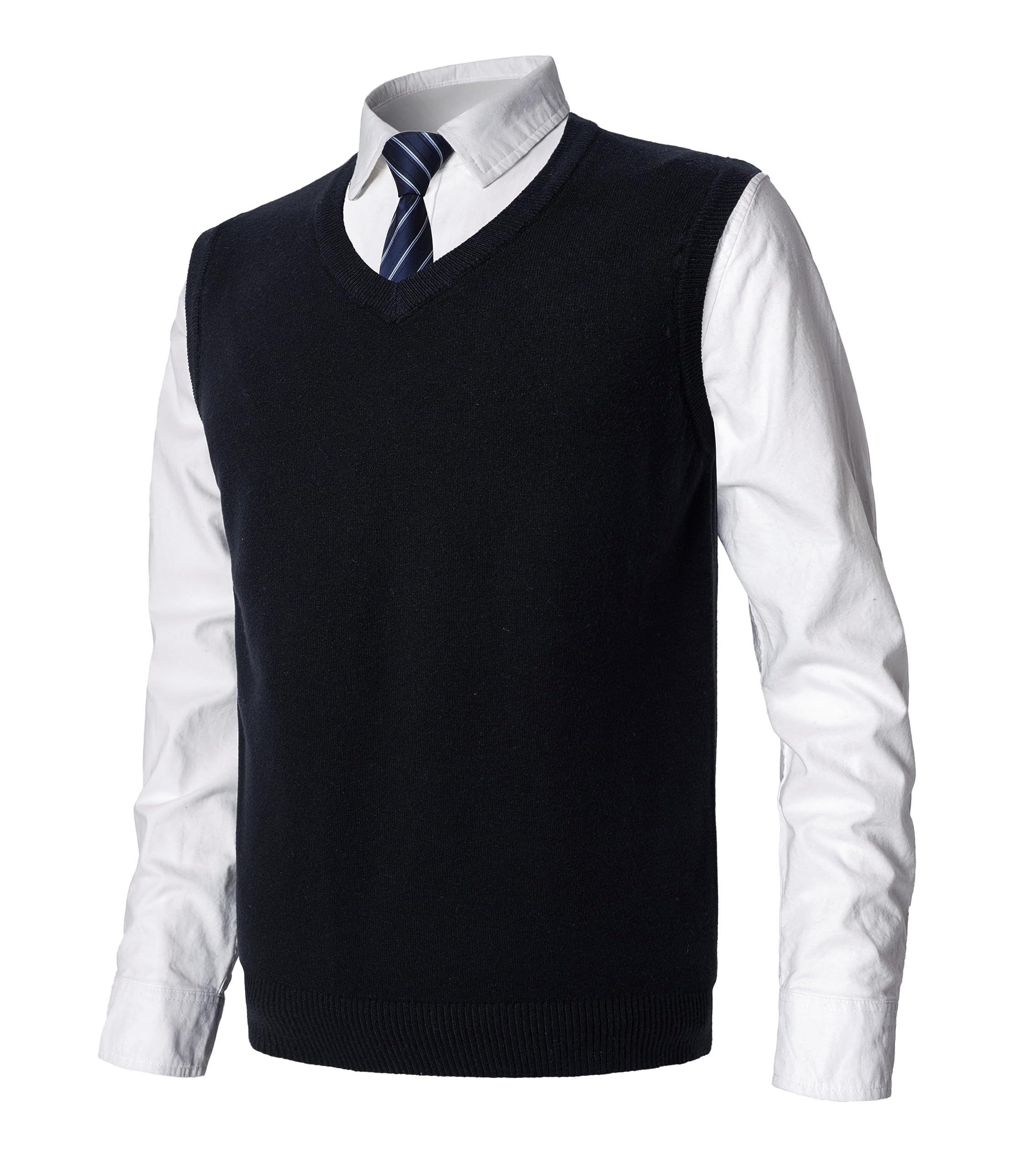 Hombre Invierno Sin Mangas con Cuello En V Chaleco Casual de Negocios Casual Suéter Sin Mangas Punto Chaleco suéter Caballero Suéter Cardigans Tank Tops