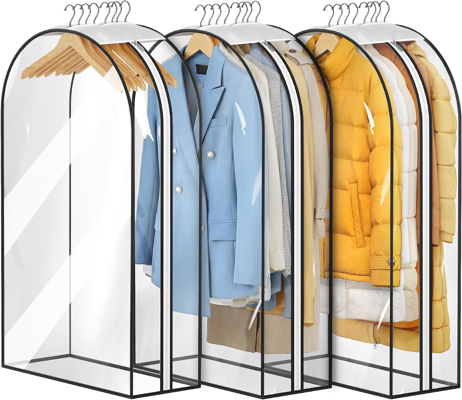 MISSLO All Clear Garment Bags 3-Pack 40"