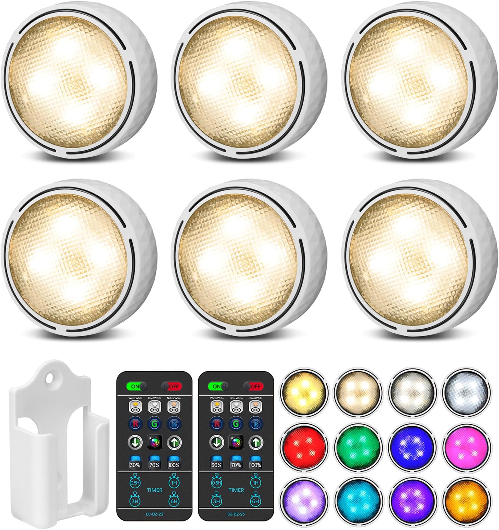 LED Puck Lights with Remote Control, Battery Operated Wireless Closet