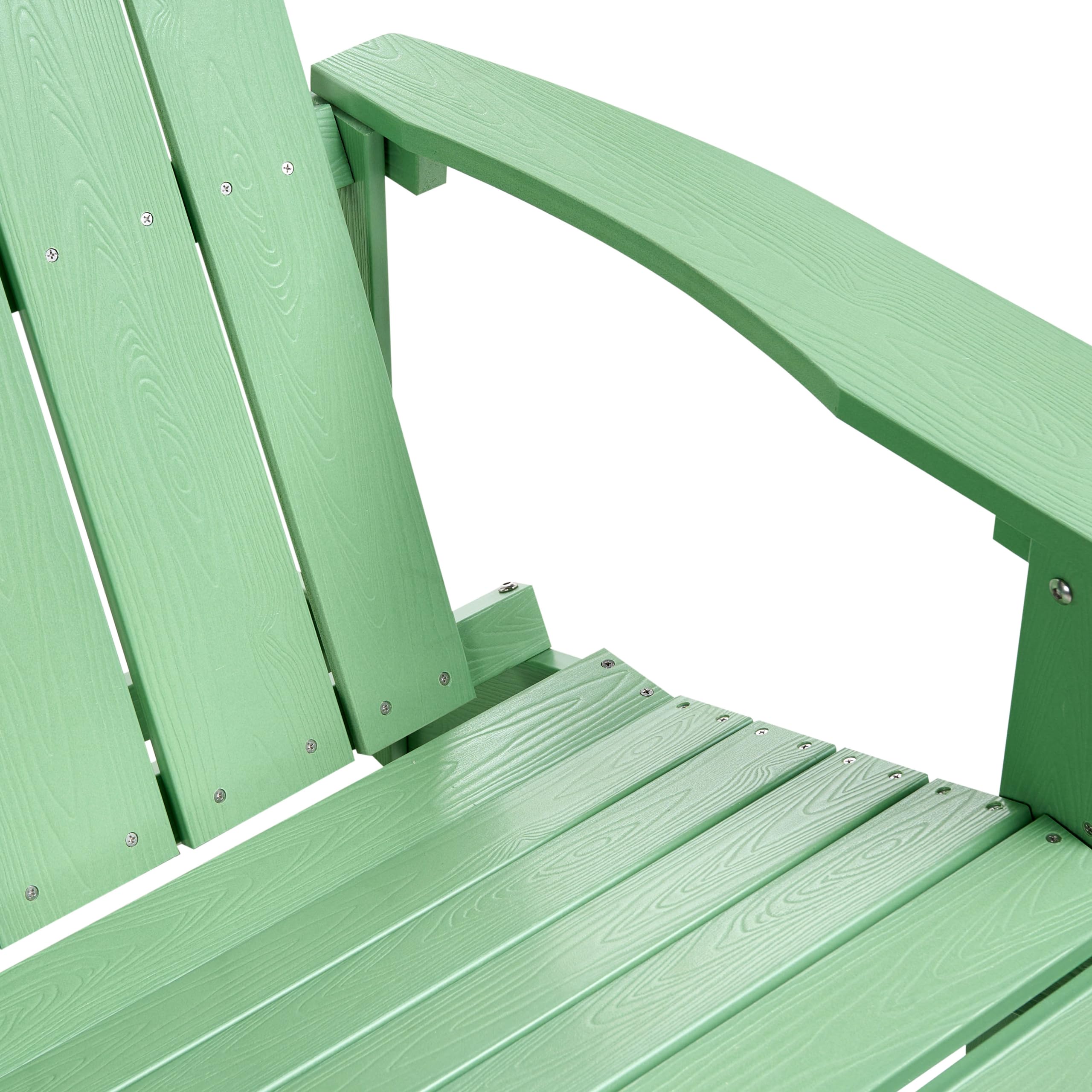 Beliani Panca da giardino 2 posti Loveseat Plastica Legno Mobili da giardino Tradizionale Verde Chiaro