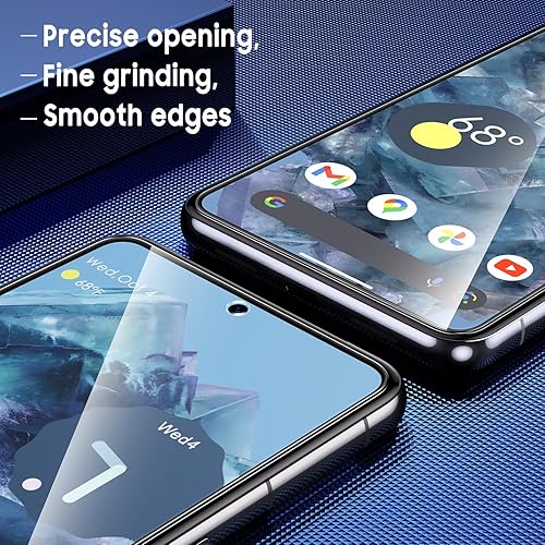 Miniatura 5 de Uyiton Protector de pantalla para Google Pixel 8 Pro, 10X inastillable, antiluz azul con marco de instalación compatible con fundas dureza 9H,