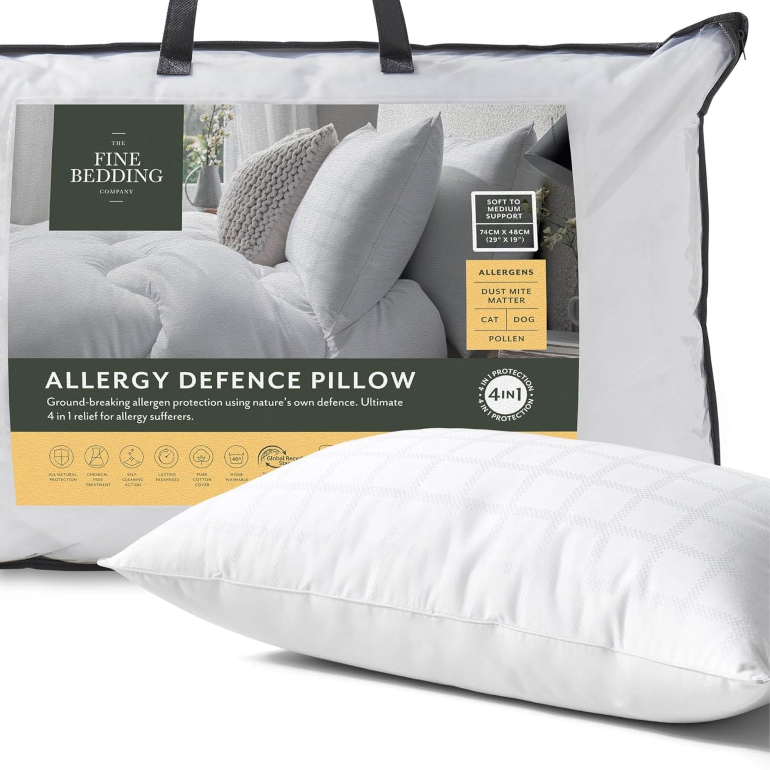 George White Fine Bedding Company Allergy Defence Pillow