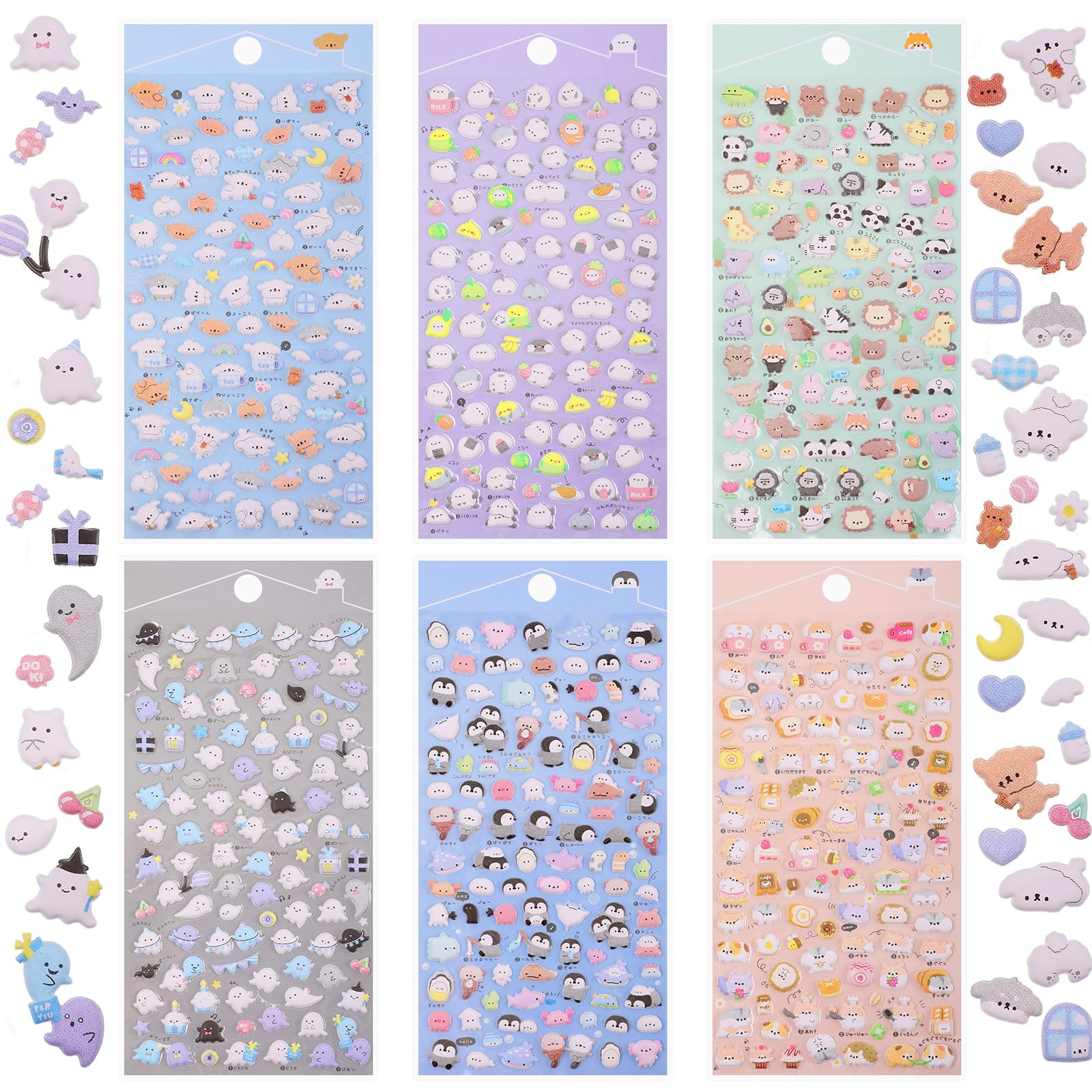 Photo 1 of ***MISSING 5***
6 Sheets 600+ Pcs 3D Puffy Stickers for Kids, Mini Kawaii Decorative Stickers, Small 3D Tiny Micro Bulk Sticker Set for Scrapbooking Phone Case, Notebook, Scrapbooking, Include Japanese Cartoon Animal