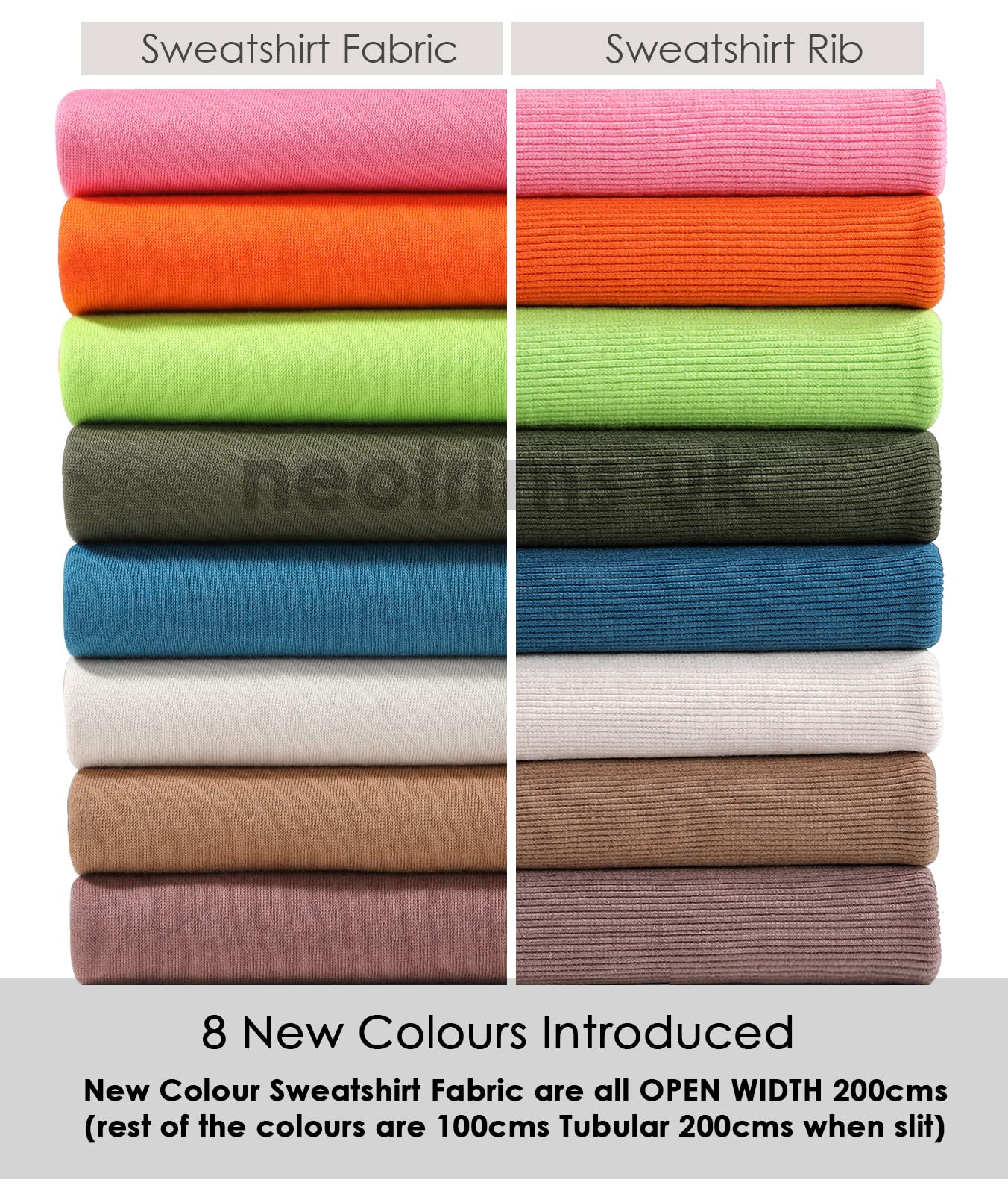 Tela de sudadera y canalé de punto a juego para recortar;Material de jersey con capucha de vellón cepillado en la parte posterior, por Neotrims UK. [Ecru Cream, 5 meters (Fabric Only)]