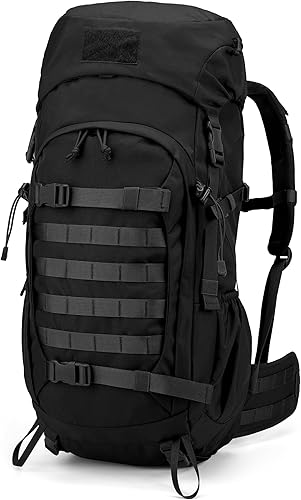 Miniatura 8 de Mardingtop Mochila de senderismo de 50 litros, mochila de mochilero con cubierta de lluvia para senderismo, mochilero, rucking, camping, Verde