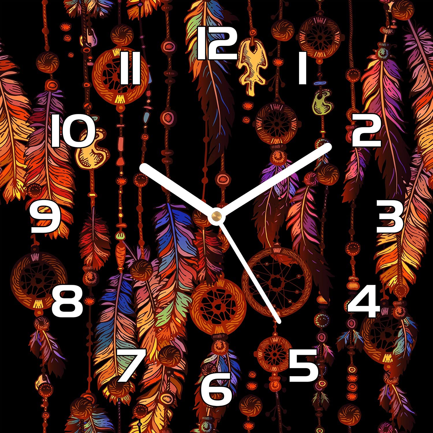 Horloge en verre 30x30 cm Coloray décoration murale cuisine et salon dynamique