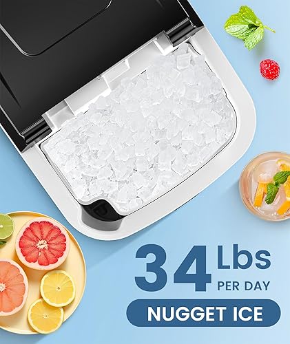 Miniatura 2 de COWSAR Nugget Ice Makers - Máquina para hacer hielo de guijarros con hielo masticable suave, 34 libras24 horas, autolimpieza, operación con un solo