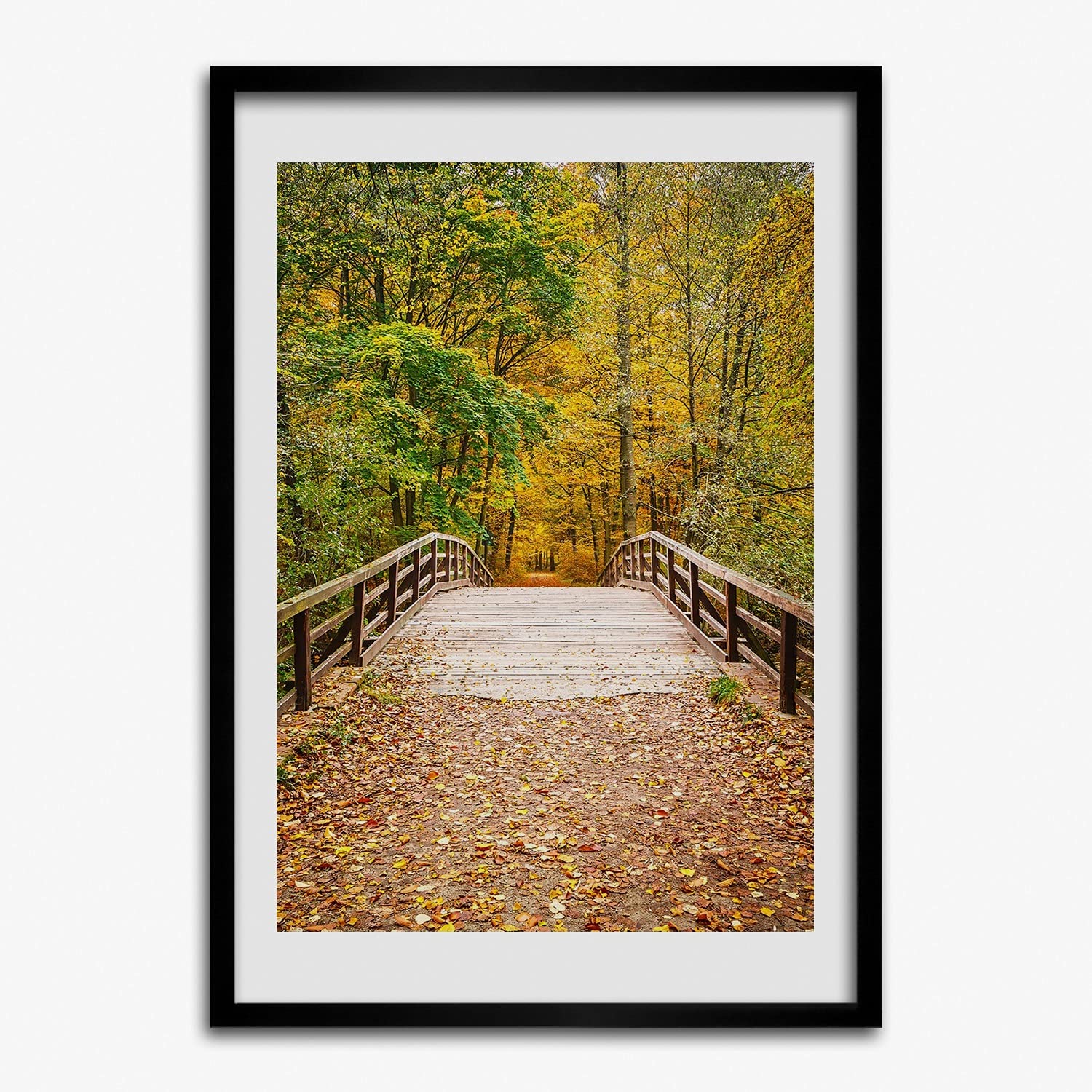 Peinture décorative Forêt d'automne Tulup avec cadre en bois moderne 40x60 d'une finition premium - 7