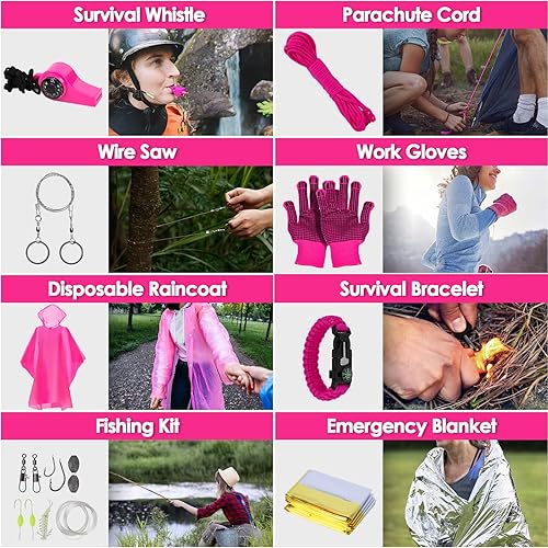 Miniatura 5 de Kit de supervivencia de emergencia y kit de primeros auxilios, kit de seguridad de autodefensa, equipo de supervivencia y equipo con bolsa táctica