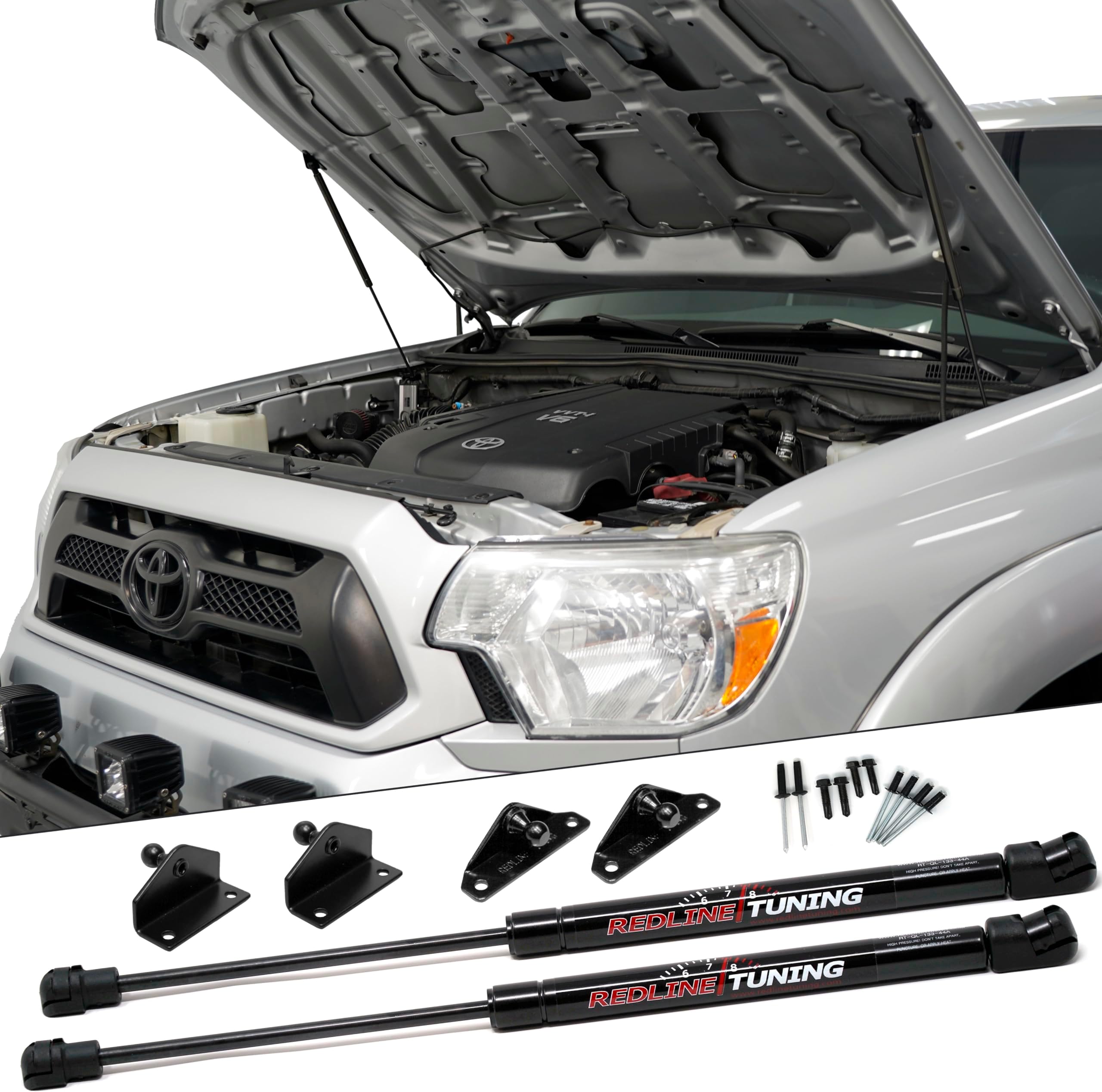21-27010-02 Hood Quicklift Plus System Compatible with Toyota Tacoma 2005-2015 (All Black Components)