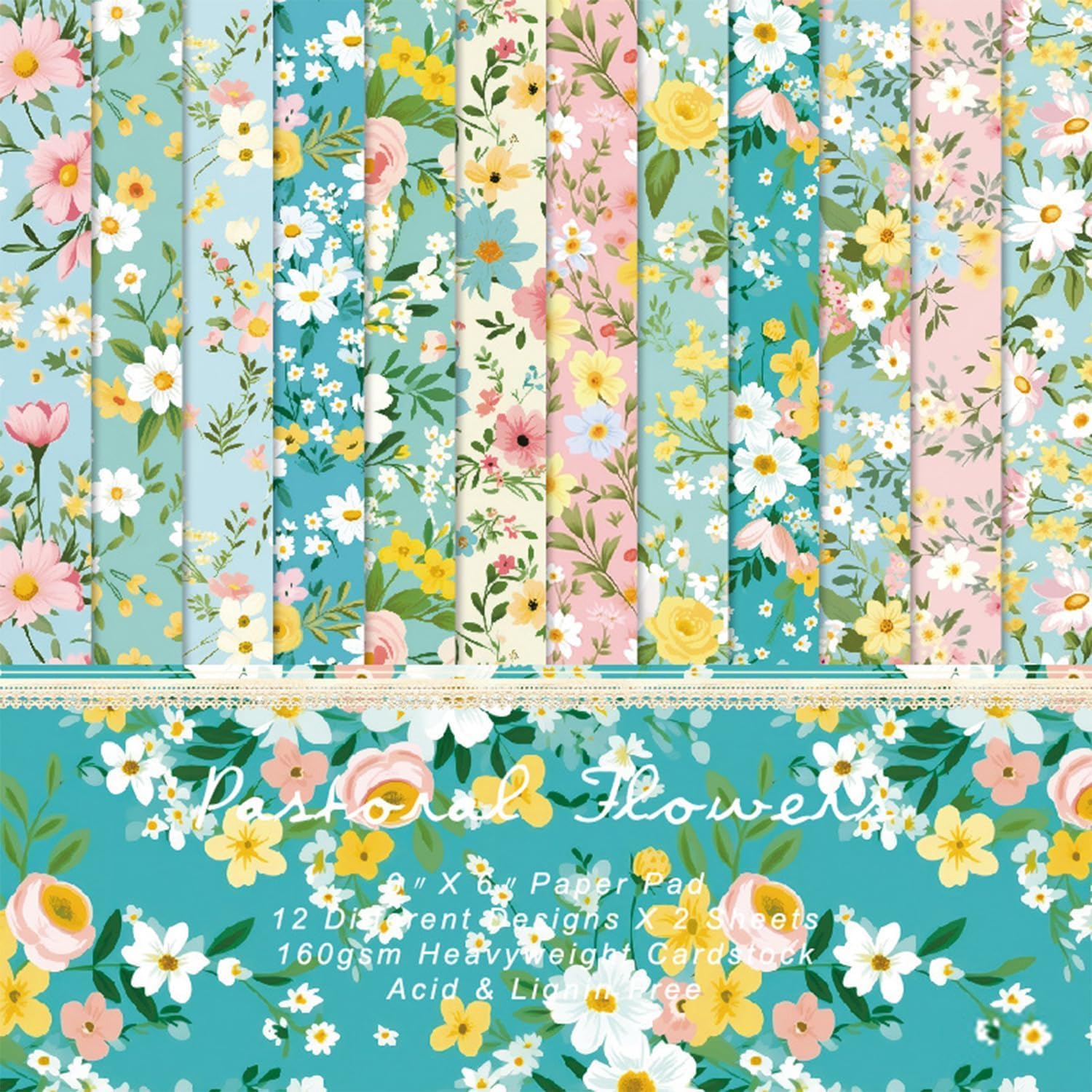 Set De 24 Feuilles De Papier Scrapbooking "Petals On The Wind" De Paper Heaven 1525x1525 Cm 5903771891578