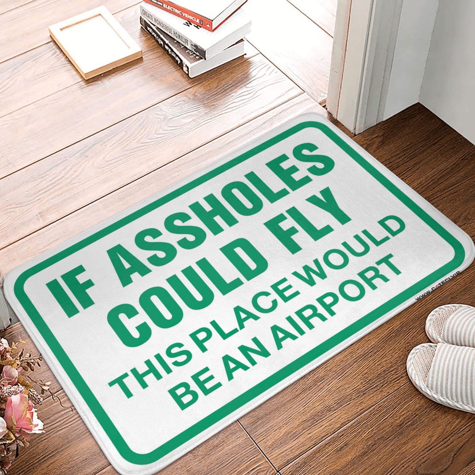 Tapis de porte d’entrée extérieur rigolo pour homme grotte 65x90 cm