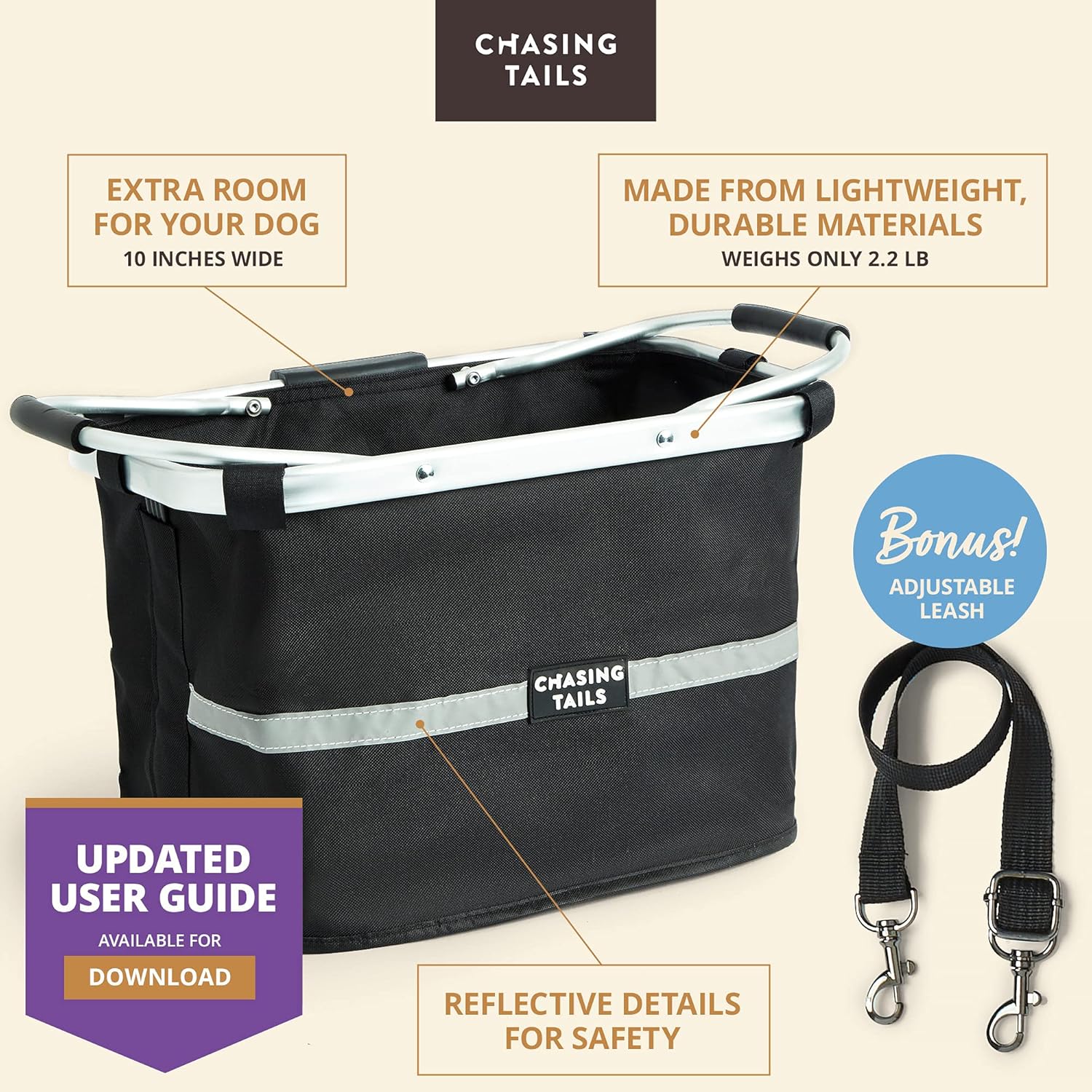 Chasing Tails Dog Bike Basket Image