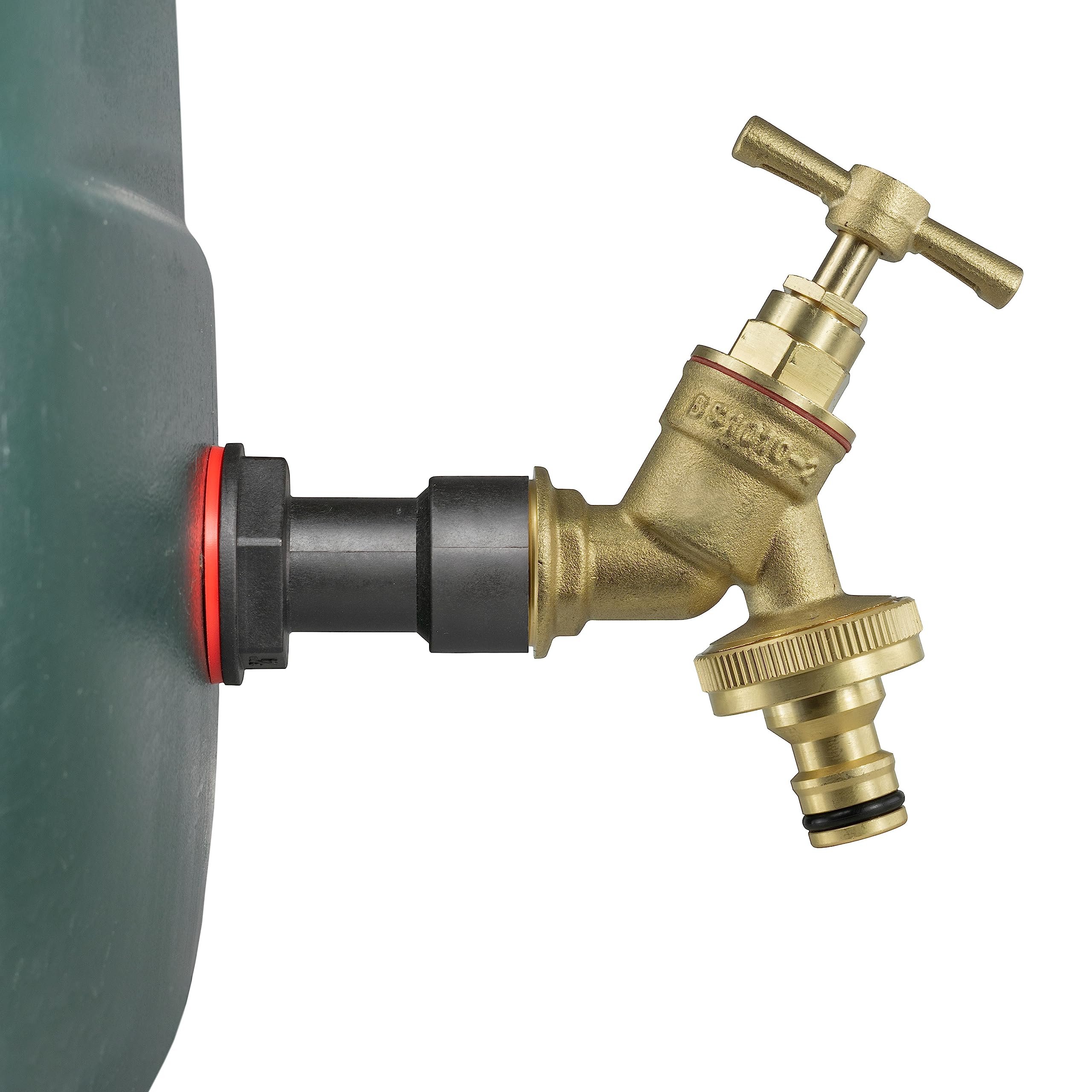 Eotrader Men's Brass Water Tank Union Bib Tap With 4Cm Extended -Fe 3/4” Bsp Water Butt Adapter, Corrosion & Rust Resistant Solid Garden Hosepipe Quick Connector Click Lock Style Replacet Outlet
