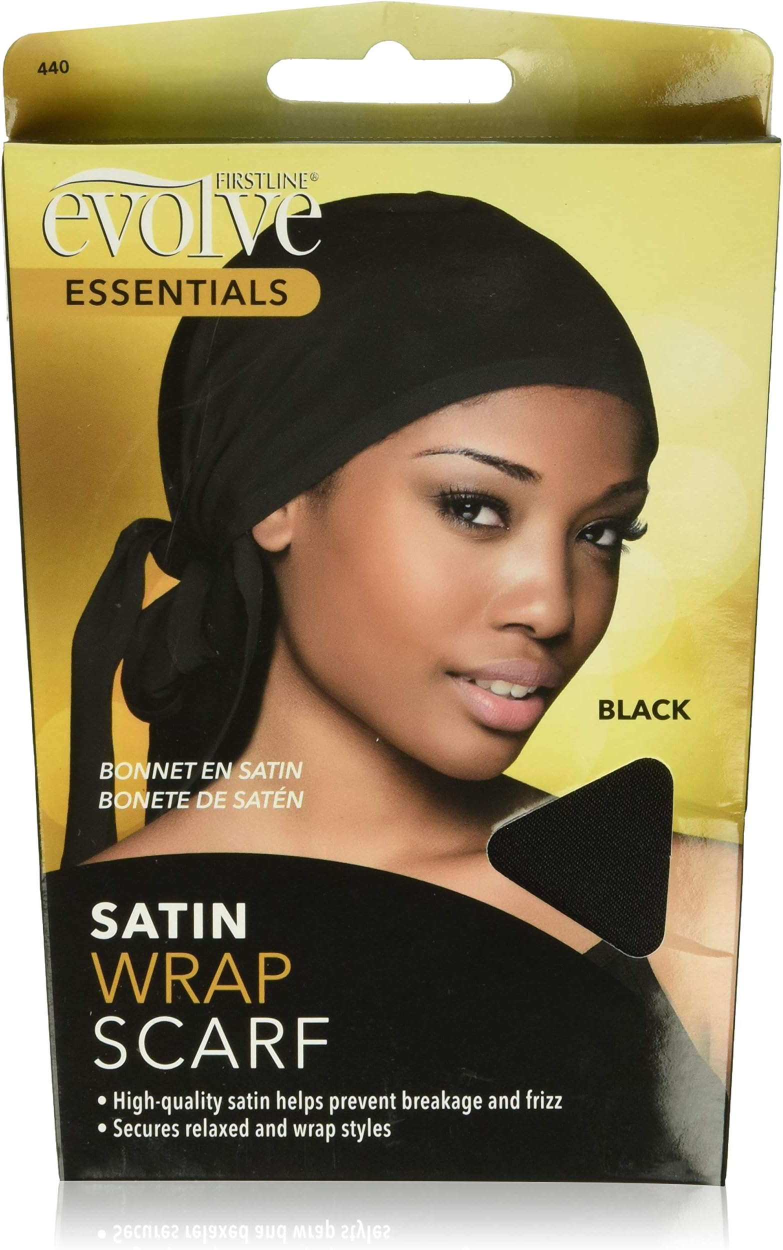Satin Wrap Scarf Black, M